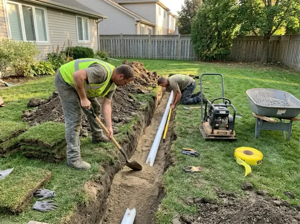 Construction Crew — Residential Backyard Construction Crew — Residential Backyard